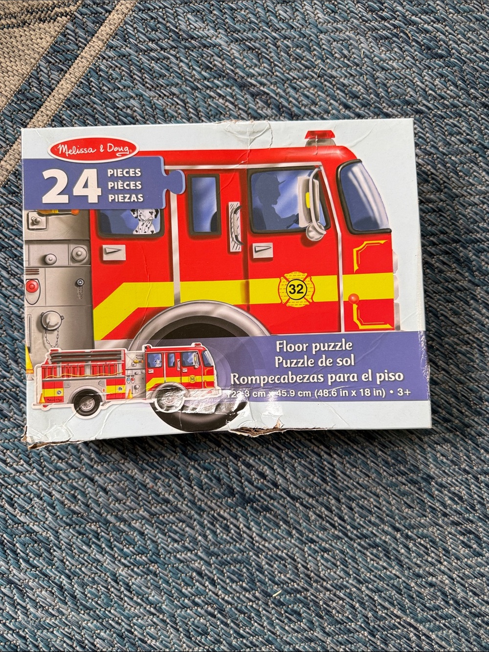 Melissa & Doug Bright Red and Yellow Fire Truck Floor Puzzle
